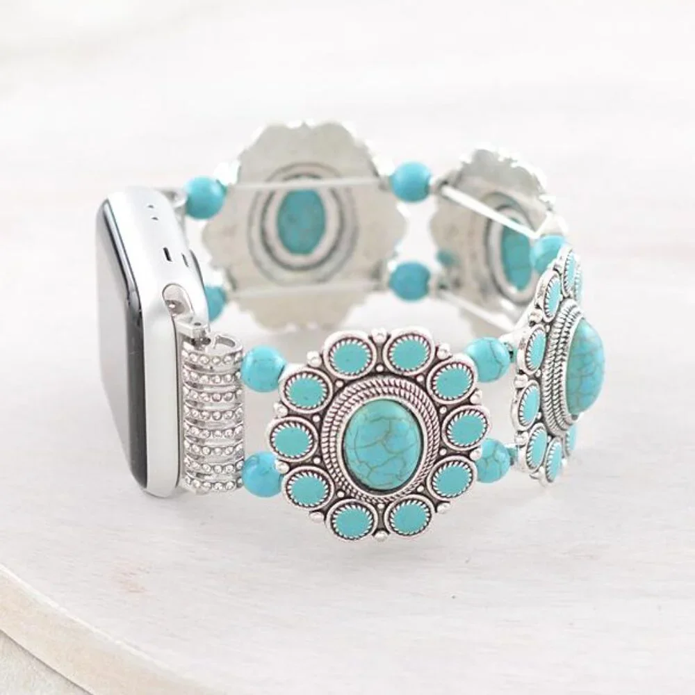 Western Turquoise Concho Apple Watch Band NEW